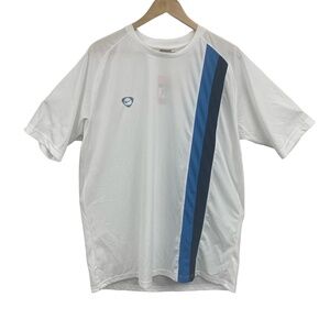 NWT Nike White Blue Moisture Wicking Stripe Sport Football TShirt Extra Large xl